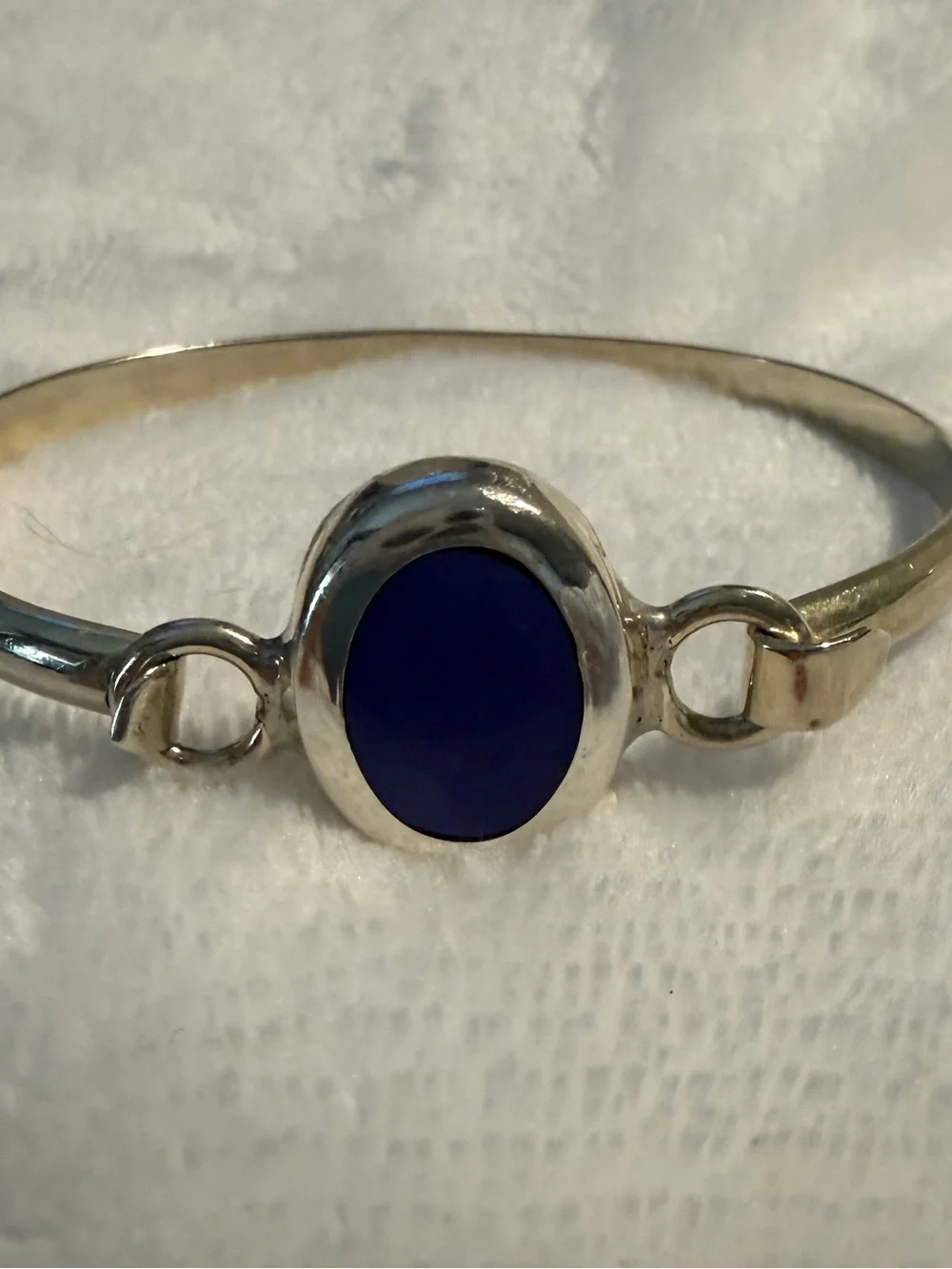 Sterling Silver Bracelet with Oval lapis Stone
